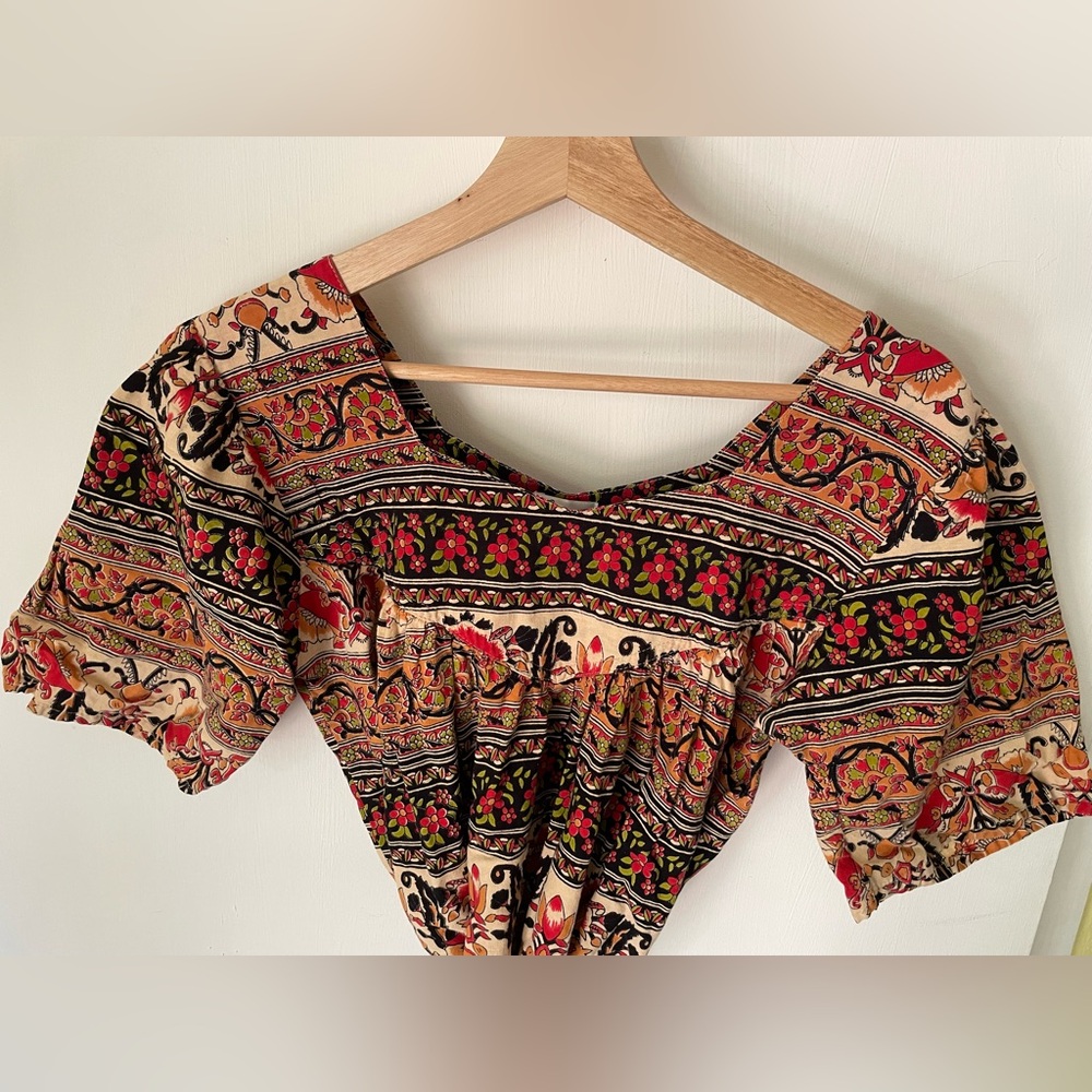Vintage Bohemian Floral Print Dress
